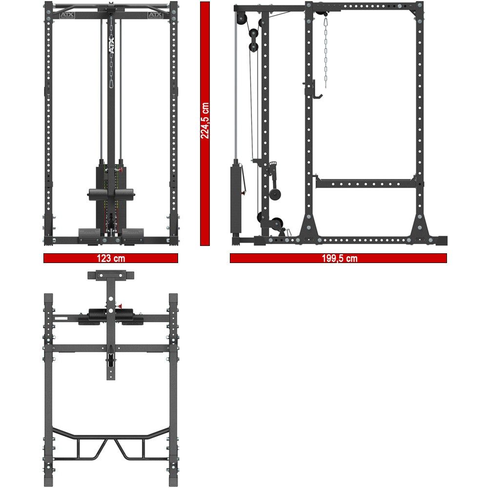 ATX Power Rack PRX770 + Lat Pulley met 125 kg Gewichtstapel Fitness