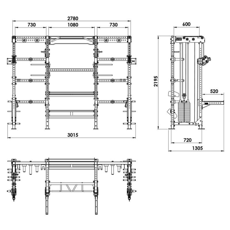 ATX Cable Cross Rack CCR-600 - Power Rack met Cable Crossover en ...