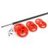 Halterset met Aerobics Bar en rode Vinyl-Disk halterschijven