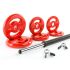 Halterset met Aerobics Bar en rode Vinyl-Disk halterschijven