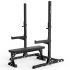 Het Fortex Squat Rack met de Fortex Flat Bench en band pegs
