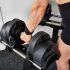 De Nuobell Adjustable Dumbbells zijn eenvoudig uit de houder te tillen en weer terug te leggen