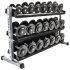 Schuine aflegschappen voor het opbergen van dumbbells