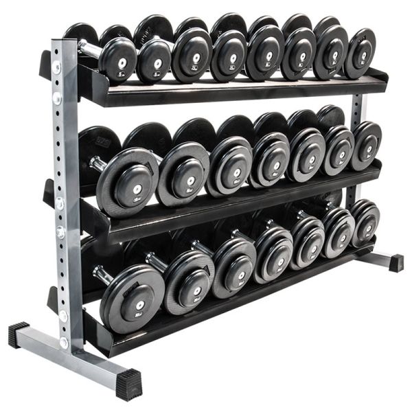 CHD Set Rubber 5-20 kg met Dumbbellrek