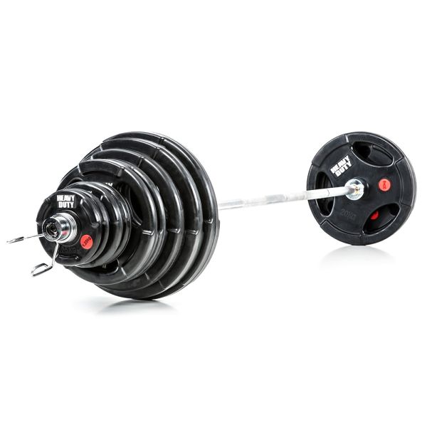 Olympische Halterset 140 kg Heavy Duty Rubber