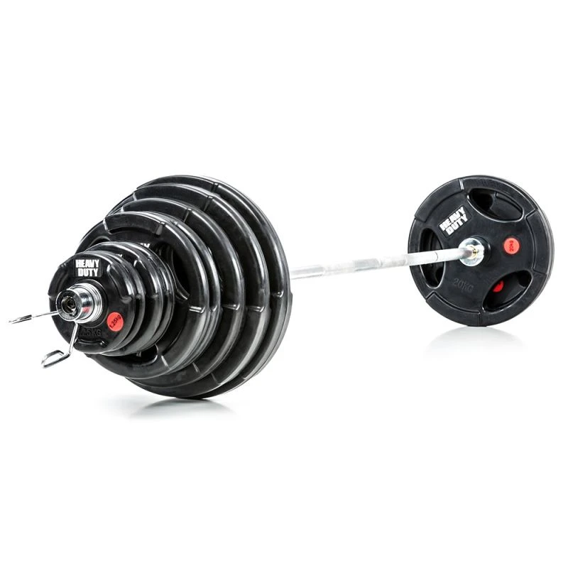 Olympische Halterset 140 kg Heavy Duty Rubber