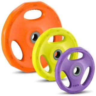 Rubberen standaard grip halterschijven - gekleurd