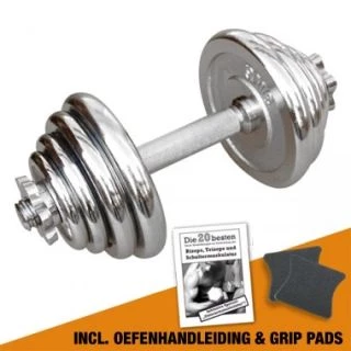Chromen Dumbbell 15 kg / 1 kg stappen