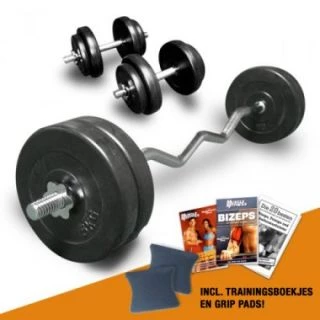 PE Curl Plus Set 47,5 kg met toebehoren