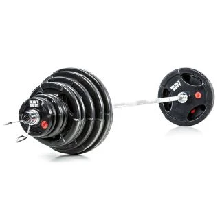 Olympische Halterset 140 kg Heavy Duty Rubber