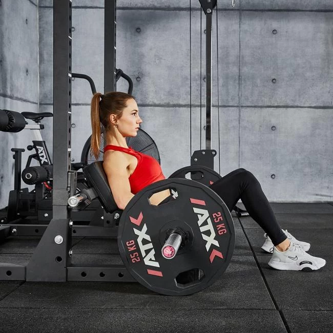 De ATX Rackable Hip Thruster heeft een solide constructie en is zwaar belastbaar tot 200 kg