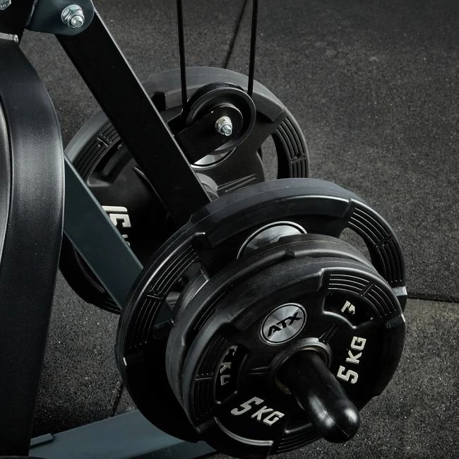 De pulley van het ATX Triplex Workout Station werkt middels een kogelgelagerde hefarm