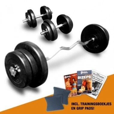 PE Curl Plus Set 67,5 kg met toebehoren