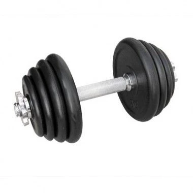 Rubberen Dumbbell 15 kg / 1 kg stappen